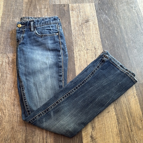 Express Denim - Express Ultra Low Rise Barely Boot Cut Slim Fit Stitch Jeans Zelda 4R Women’s